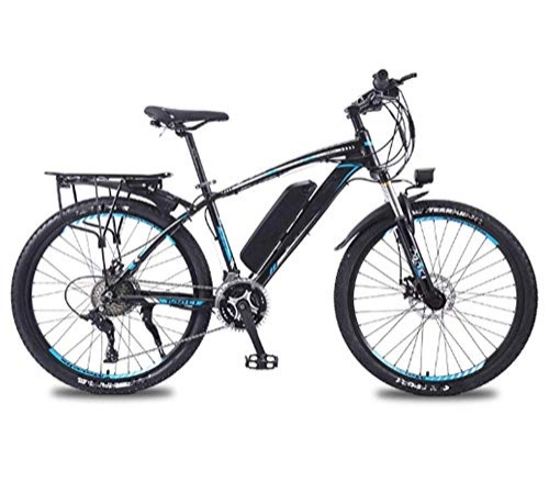 Electric Bike : AYHa Electric Mountain Bike, 26'' City Electric Bicycle for Adults with Removable 36V 8Ah / 10Ah / 13 Ah Lithium-Ion Battery 27 Speed Shifter Aluminum Alloy Frame Unisex, Black Blue, 13AH