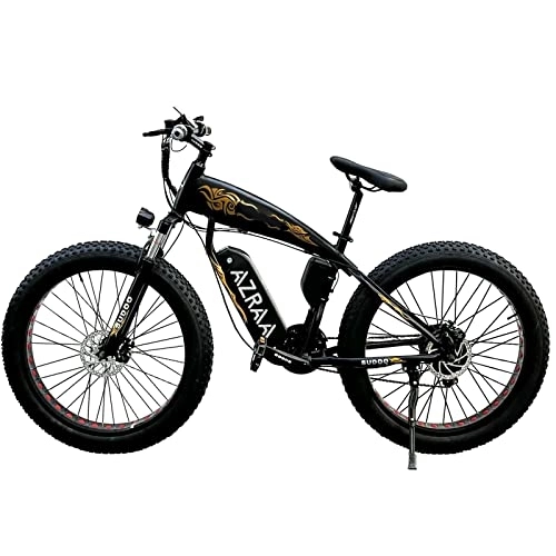 Electric Bike : AZRAA Fat Tire Electric Bike - 26x4.0 Inch Mountain Bike with 48V 10.5AH Removable Li-Ion Battery, Powerful Motor Beach Snow E-bike, Shimano 7 Speed Transmission Gears for Adults