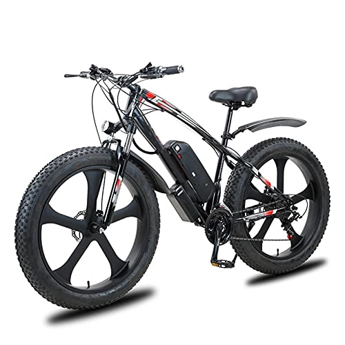Electric Bike : BAHAOMI Electric Bike 26" 21 Speed Adults Electric Mountain Bicycle 48V 13Ah Removable Lithium Battery 1000W Motor E-bike Double Disc Brakes City Commute Ebike, Black