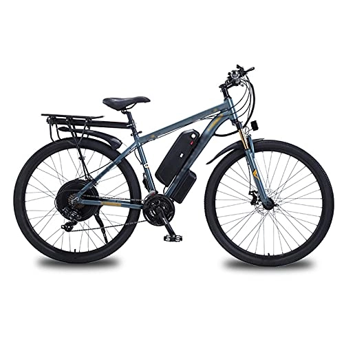 Electric Bike : BAHAOMI Electric Bike 29" 21 Speed Adults Electric Mountain Bicycle Double Disc Brakes City Commute Ebike 1000W Motor 48V 13Ah Removable Lithium Battery E-bike, Gray