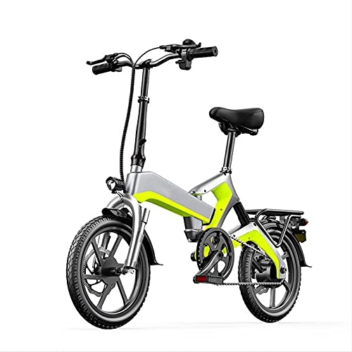 Electric Bike : BAHAOMI Electric Bike 400W Motor 48V10AH Removable Lithium Battery Front And Rear Hydraulic Shock Absorption Magnesium Alloy Wheel E-Bike 16" Folding Adults Electric Mountain Bicycle, Yellow