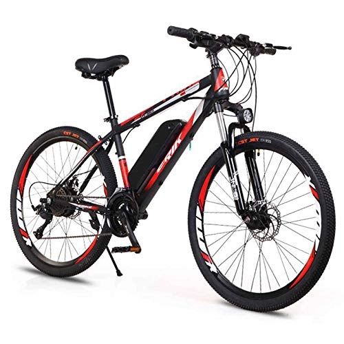Electric Bike : BAIYIQW Electric Bicycle Snow Bike 26in / 3 riding modes / 36V8A36km and 10A52km ultra-long endurance lithium battery / 250W motor maximum speed 35km / h, Black, 36km
