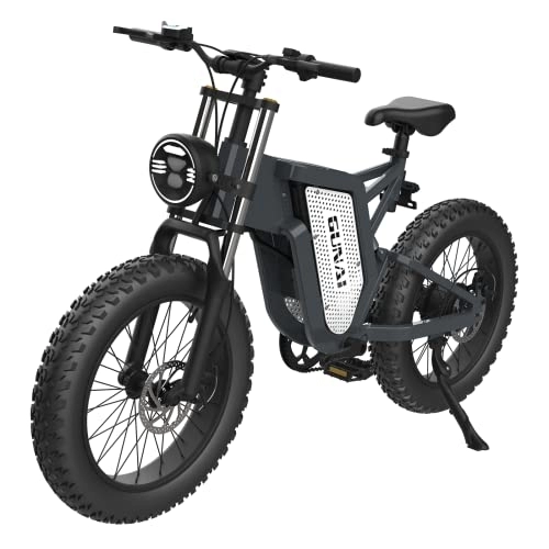 Electric Bike : BAKEAGEL Fat Tire Electric Bike, 20 inch Mountain Bike for Men and Women with 48V 25AH Removable Li-Ion Battery and Shimano 7 Speed Shifting System