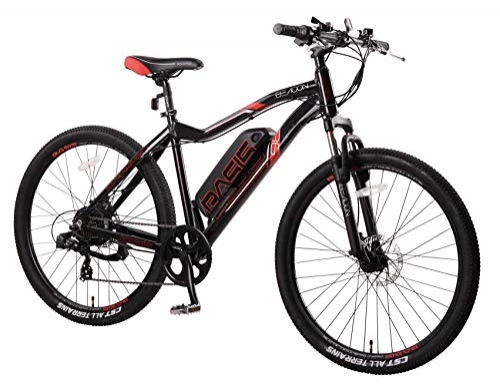 Electric Bike : Basis Beacon E-MTB Electric Mountain Bike 19in Frame, 27.5in Wheel - Black / Red (14ah Battery)