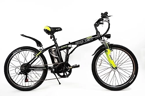 Electric Bike : Basis Boxer Electric Folding Bike 24" Wheel - Black / Neon Yellow (10.4ah)
