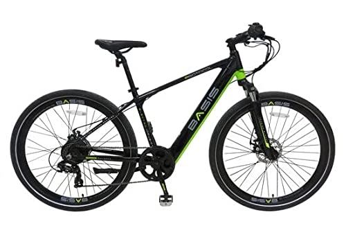Electric Bike : Basis Protocol Hybrid Electric Bike, 7Ah Integrated Battery, 700c Wheel - Black / Green
