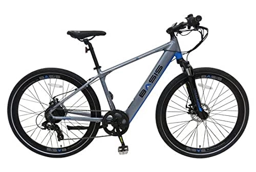 Electric Bike : Basis Protocol Hybrid Electric Bike, 7Ah Integrated Battery, 700c Wheel - Light Graphite Blue