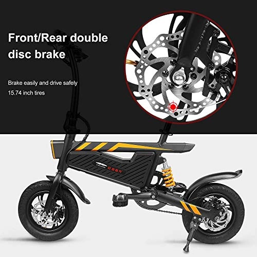 Electric Bike : BeneU Folding Electric Bicycle, Electric Bicycle Folding Unisex Adult, Small Electric Motor for Car Powerful Motor 250W, LED Screen, Lithium Ion Battery 18650 Type