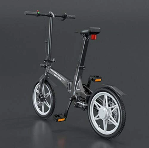 Electric Bike : Bicycle 16 inch folding electric bicycle portable small magnesium alloy electric vehicle Suitable for everyday sports and self-fitness (Color : Gray1)