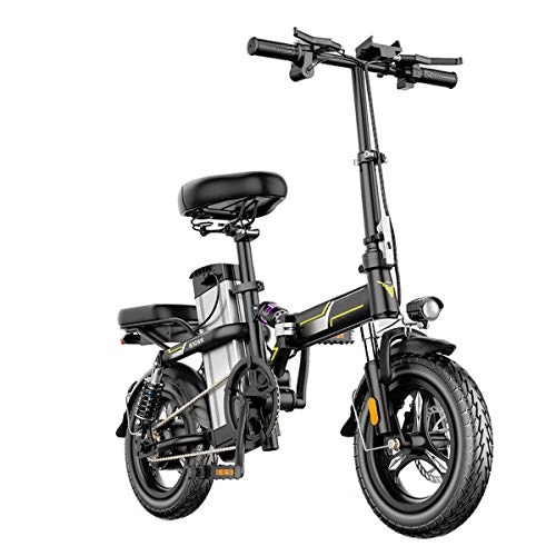 Electric Bike : Bicycle, Portable Folding City Waterproof Electric Bicycle, Big Tires, Three Riding Modes, Removable Battery With LED Display, Dual Seats (48V 32AH, C)