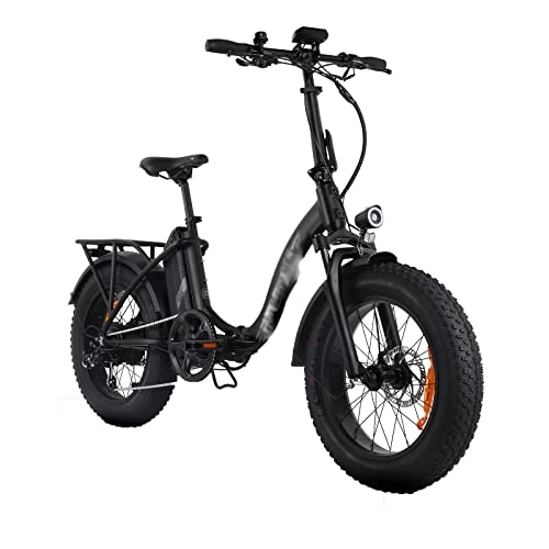 Electric Bike : Bicycles for Adults Folding Electric Bike Snow Bike Lithium BatteryFat Tire (Color : Black)