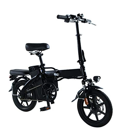 Electric Bike : Bike Electric Folding for Adult, Folding Collapsible Lightweight Aluminum E-Bike 48V 6AH Lithium-Ion Battery, 350W Brushless Motor and Recharge mileage 30km-60km, 3 Speed and Brushless motor , Black