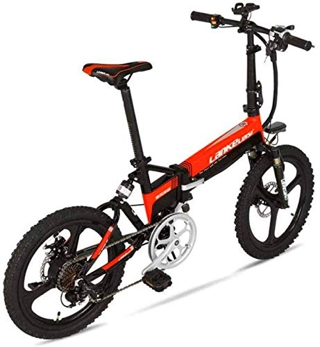 Electric Bike : Bike, Fast Electric Bikes for Adults Folding Aluminum Electric Bike Removable 48V 10.4Ah Removable Battery Snow Mountain Bike 400W Adult Assisted E-Bike Double Disc Hydraulic Brake ( Color : Red )