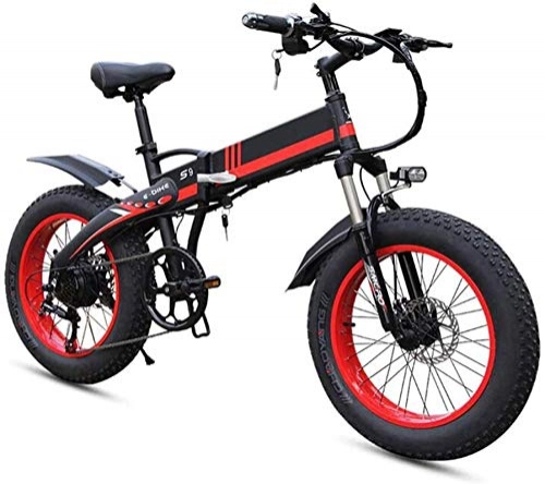 Electric Bike : Bike, Folding Electric Bike for Adults, 20-Inch Tires Mountain Electric Bike, Adjustable Lightweight Alloy Frame Variable 7 Speed E-Bike with LCD Screen, for City Outdoor Cycling Travel Work Out