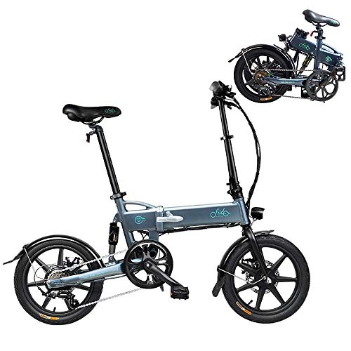 Electric Bike : Bike Folding Electric Portable Easy To Store In Caravan Motor Home Boat. Short Charge Lithium-Ion Battery And Silent Motor EBike Grey