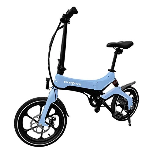 Electric Bike : BITBIKE Folding Electric Bike, Magnesium Frame, Weight 17 kg, Pearl White, 250watt, 36 Volts, 25 km / h, 60 km autonomy