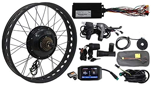 Electric Bike : Black 72V 1500W 20 * 4.0inch, 24 * 4.0inch, 26 * 4.0 inch 175mm 190mm FAT ebike Electric Bicycle REAR wheel Conversion Kits with 40A Controller and LCD TFT 750C color Display (175mm, 20 Inch)