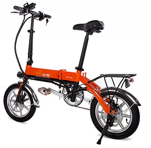 Electric Bike : BLKEER Electric Bike Folding E-bike for adults, 14inch Wheel, Pedal Assist Commuter Cycling Bicycle, Max Speed 25km / h, Motor 250W, 6Ah Rechargeable Lithium Battery