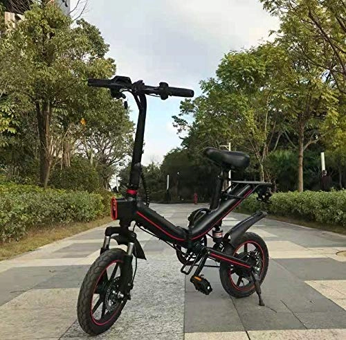 Electric Bike : Blue Pigeon V5 Electric Foldable 3 Gear Pedal Assist Bicycle 14 Inch Tier 500w Motor Power 12Ah Battery With 70kms Range for Adults (Black)