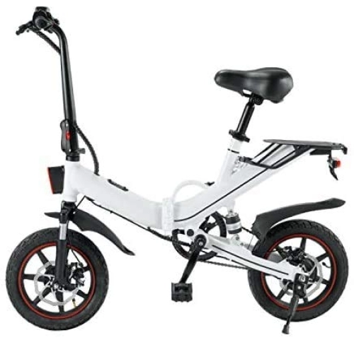Electric Bike : Blue Pigeon V5 Electric Foldable 3 Gear Pedal Assist Bicycle 14 Inch Tier 500w Motor Power 12Ah Battery With 70kms Range for Adults (White)