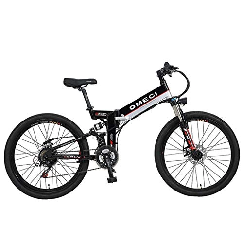 Electric Bike : BNMZXNN Electric bicycle, lithium battery boost mountain bike, 26 inch men's cross-country folding bike 48V10ah, urban commuter off-road bicycle, A-48V10ah