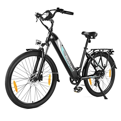Electric Bike : Bodywel 27.5 inch A275 e-bike, Shimano 7-speed gears, app function, 250 W motor + battery removable (27.5 inches)