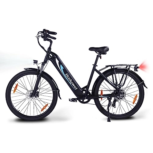 Electric Bike : Bodywel 27.5 inch Electric Bike E-bike, Shimano 7-speed gears, App Function, 250 W motor + 15Ah Battery Removable Black