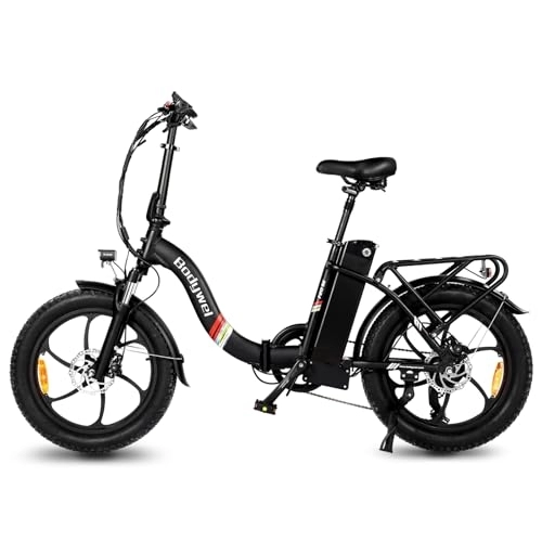 Electric Bike : Bodywel F20SE Electric Bike, 20" Fat Tire Ebikes with 250W 36V 15.6Ah Removable Battery, Electric Folding Bikes with LED Display, Dual Oil Hydraulic Brakes, City E Bike for Unisex Adults (Black)