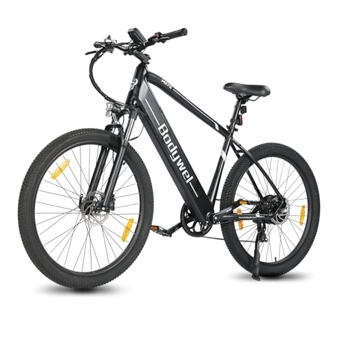 Electric Bike : Bodywel M275 Electric Bike for Adults, 27.5" MTB Mountain Bike E-Bike with 36V 15.6Ah Removable Battery, LED Display, Dual Oil Hydraulic Brakes, Mens Bike (Black)