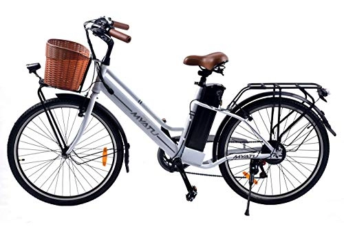 Electric Bike : BONHEUR 26" Electric Bike for Women, Electric Bicycle with 250W Motor, 36V 10Ah Battery, Professional 6 Speed Transmission Gears(White)