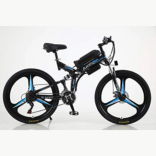 Electric Bike : BWJL 26-inch 21-speed long-endurance electric folding bicycle, lithium-bike bicycles to assist mountain bikes, 36V 350W 13Ah Removable Lithium-Ion Battery Mountain Ebike for Men's, black, 10AH
