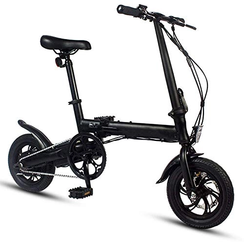 Electric Bike : BXZ Electric Bicycle Mini Folding Electric Bicycle 12" 36V 5.2Ah Three Working Modes, Black