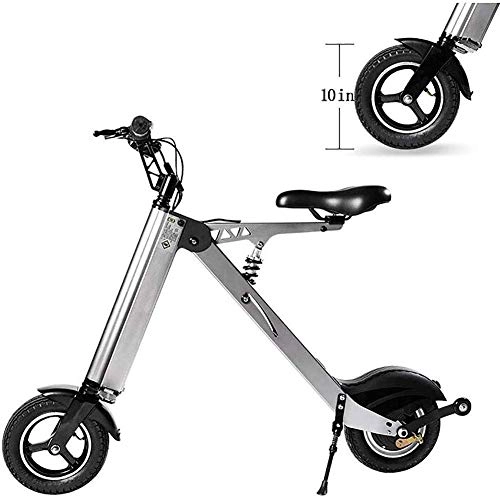 Electric Bike : BXZ Electric Bike, Lithium Battery Folding Electric Bicycle Convenient and Fast Commuting Lightweight and Aluminum Folding Bike with Pedals, for Adult, Grey