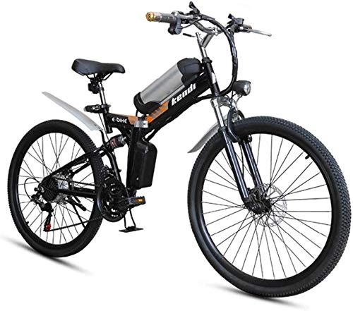 Electric Bike : Bycicles Folding Electric Bicycle 26-inch Portable Electric Mountain Bike High Carbon Steel Frame Double Disc Brake with Front LED Light 36V / 8AH