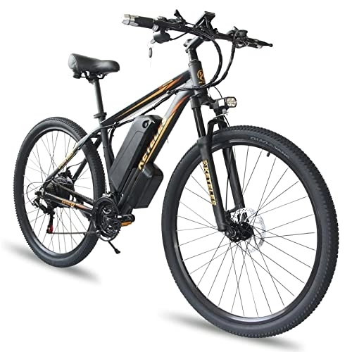 Electric Bike : BYINGWD Ebike, Electric Bicycles, Adult Electric Bicycles, Electric Mountain Bikes，29 Inches Electric Bikes For Adults, Electric Bicycle E-bike ，21-speed(Color:Black)