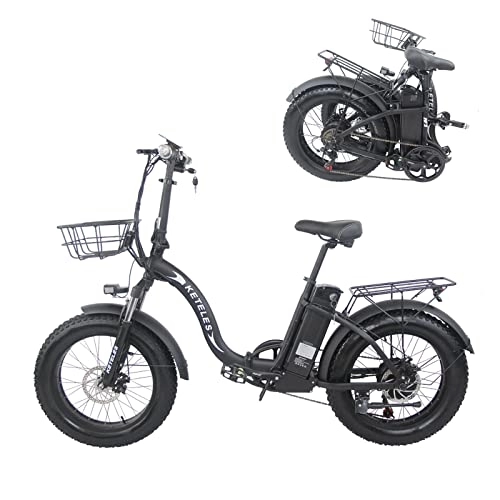 Electric Bike : BYINGWD Electric Bicycle, Electric Folding Bike Fat Tire 20"* 4" With 48V 18Ah Removable Battery, Electric Bicycle With Three Riding Modes，ebike(Color:KF9)