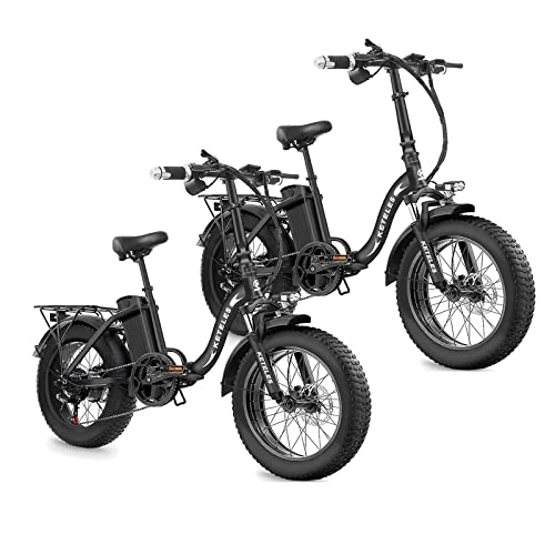 Electric Bike : BYINGWD Electric Bicycle, Electric Folding Bike Fat Tire 20"* 4" With 48V 18Ah Removable Battery, Electric Bicycle With Three Riding Modes，ebike(Color:KF9-2PCS)