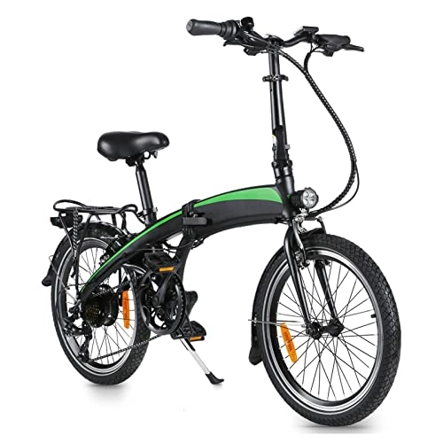 Electric Bike : bzguld Electric bike 250W Electric Bike 20 Inch Wheels Folding Electric Bikes for Adults Men Electric Bicycle 36V 7.5Ah Battery Electric Bike (Color : Black)