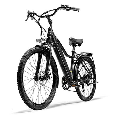 Electric Bike : bzguld Electric bike 300W Electric Bicycle for Adults 26-inch Electric Bike 48 V15AH Hidden Lithium Battery Power-assisted Bicycle Adult 15.5 Mph Electric Bike for Female Male (Color : Black)