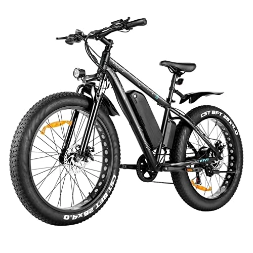 Electric Bike : bzguld Electric bike 500W Adult Ebike 26 inch Bicycle Electric 20MPH Commuter Mountain Bike Disc Brake 48V 12.5Ah Lithium Battery 7 Speed E-Bike (Color : Black)