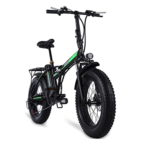 Electric Bike : bzguld Electric bike 500W Electric Bike for Adults Women Fold Electric Bike Small Wheels 20 inch 4.0 Fat Tire 48V ​Lithium Battery Electric Bicycle Beach Folding Ebike (Color : Black)