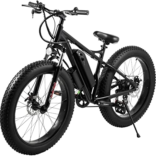 Electric Bike : bzguld Electric bike Electric Bicycle, 26" Electric City Bike 18.6 MPH E Bike with 48V 12A Lithium Battery 500W Powerful Motor, Step Through Commuter Ebike for Woman Man 7 Speed (Color : Black 500w)