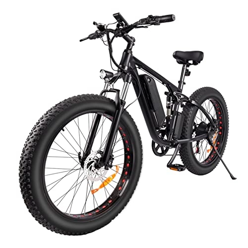 Electric Bike : bzguld Electric bike Electric Bicycle for Adults, 26" Fat Tire Electric Mountain Bike 1000W Ebike 48V17Ah Removable Lithium Battery Equipped Brushless Motor 28 MPH Bike