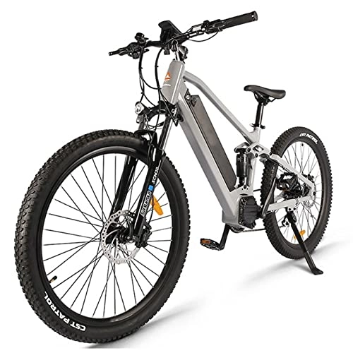 Electric Bike : bzguld Electric bike Electric Bicycle for Adults 750W Ebike 27.5" E-bike 34 MPH Adult Electric Mountain Bike, 48V 17.5 Ah Removable Lithium Battery, 8 Speed Gears (Color : Gray)