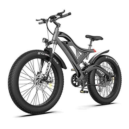 Electric Bike : bzguld Electric bike Electric Bicycles for Adults 750W 28 MPH Electric Mountain Bike 26 inch Fat Wheel Off Road Electric Bicycle 48V 15Ah Removable Lithium Battery 7 Speed Gears
