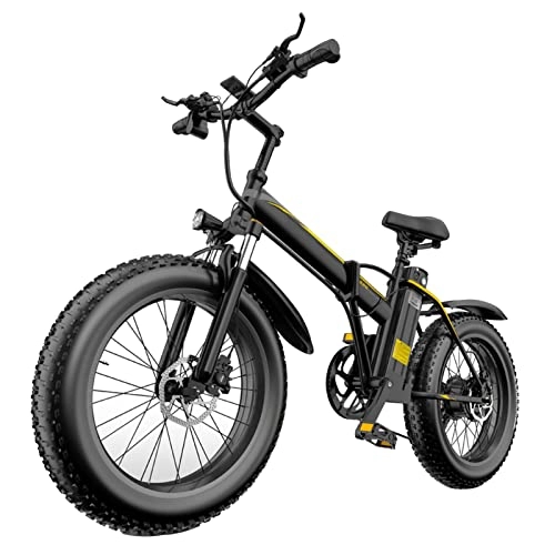 Electric Bike : bzguld Electric bike Electric Bike Foldable for Adults 1000W 20 Inch Fat Tire Electric Bike with Removable 48V 12.8Ah Lithium Battery E Bike (Gears : 7 Speed, Motor : 1000W 48V)