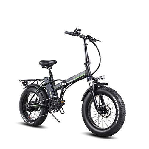Electric Bike : bzguld Electric bike Electric Bike Foldable for Adults 20 * 4.0 Inch Fat Tire Electric Bicycle 800W 48V 15Ah Lithium Battery Electric Bike Folding Ebike (Color : Black)