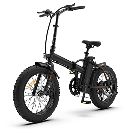Electric Bike : bzguld Electric bike Electric Bike Folding for Adults 500W Electric Bicycle 36V 13Ah Lithium Battery Ebike 20 Inch 4.0 Fat Tire City Beach 25 mph Electric Bicycle (Color : Black)