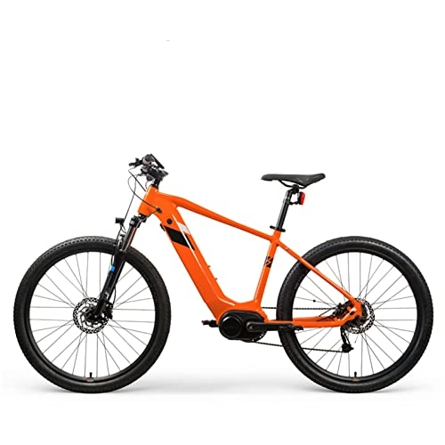 Electric Bike : bzguld Electric bike Electric Bike for Adults 18MPH 250W Motor 27.5inch Electric Mountain Bicycle 36V 14Ah Hide Lithium Battery Ebike (Color : Orange)