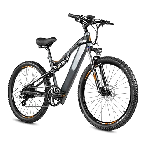 Electric Bike : bzguld Electric bike Electric Bike for Adults 500W 48V 14.5Ah Electric Bicycle 27.5inch Lithium Battery Mountain Bike In Stock (Color : Black, Number of speeds : 8)